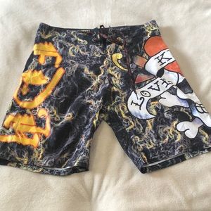 Ed Hardy Pray for Surf/Love kills slow board short